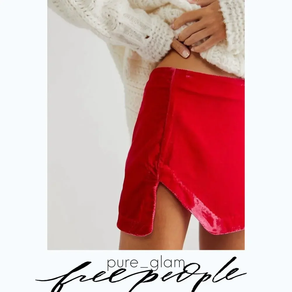 Free People velvet mini skirt
